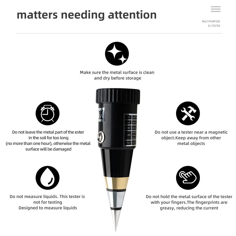Maaperän maaperän kosteus ph-mittari  ph 3-8 happamuuden kosteusmittari metallisensorin anturi kukkamittari istutukseen puutarhatyökalu 30%  off