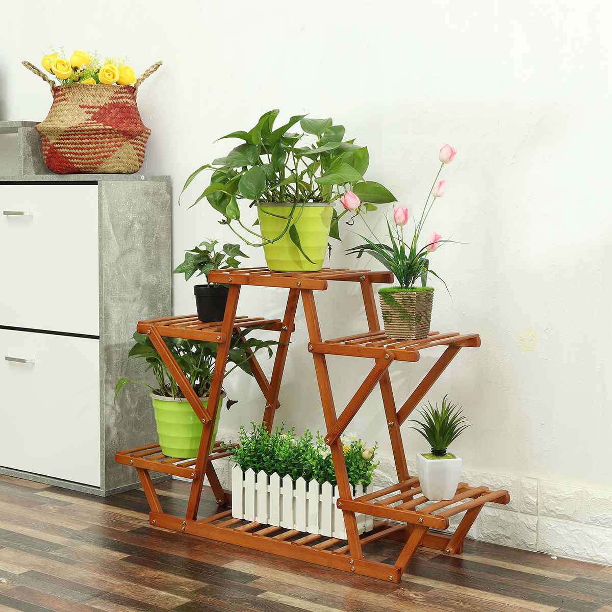 Wooden Multi-Layer Flower Plant Rack Bamboo Shelf ... – Vicedeal