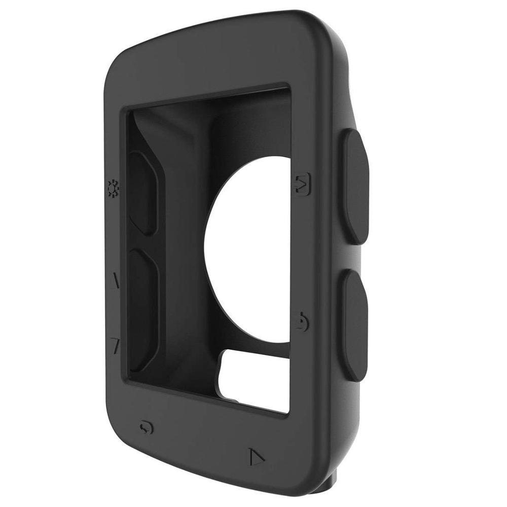 Edge 520 funda a prueba de polvo resistente a los golpes protector suave funda de silicona para Garmin 520 + pantalla resistente a los arañazos bicicleta ordenador: Black