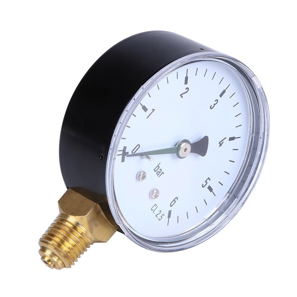 Air Pressure Gauge Instrument Side Mount Accessories Dial Water Oil Home 0-6 Bar Accurate Measurement Manometer 1/4 Inch NPT
