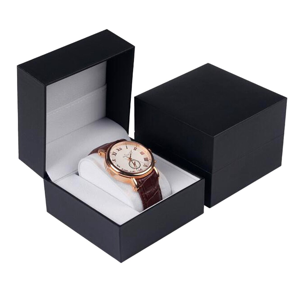 Black Plastic Single Slot Watch Bracelet Case Wristwatch Box Organizer for Wristwatch Storage Display