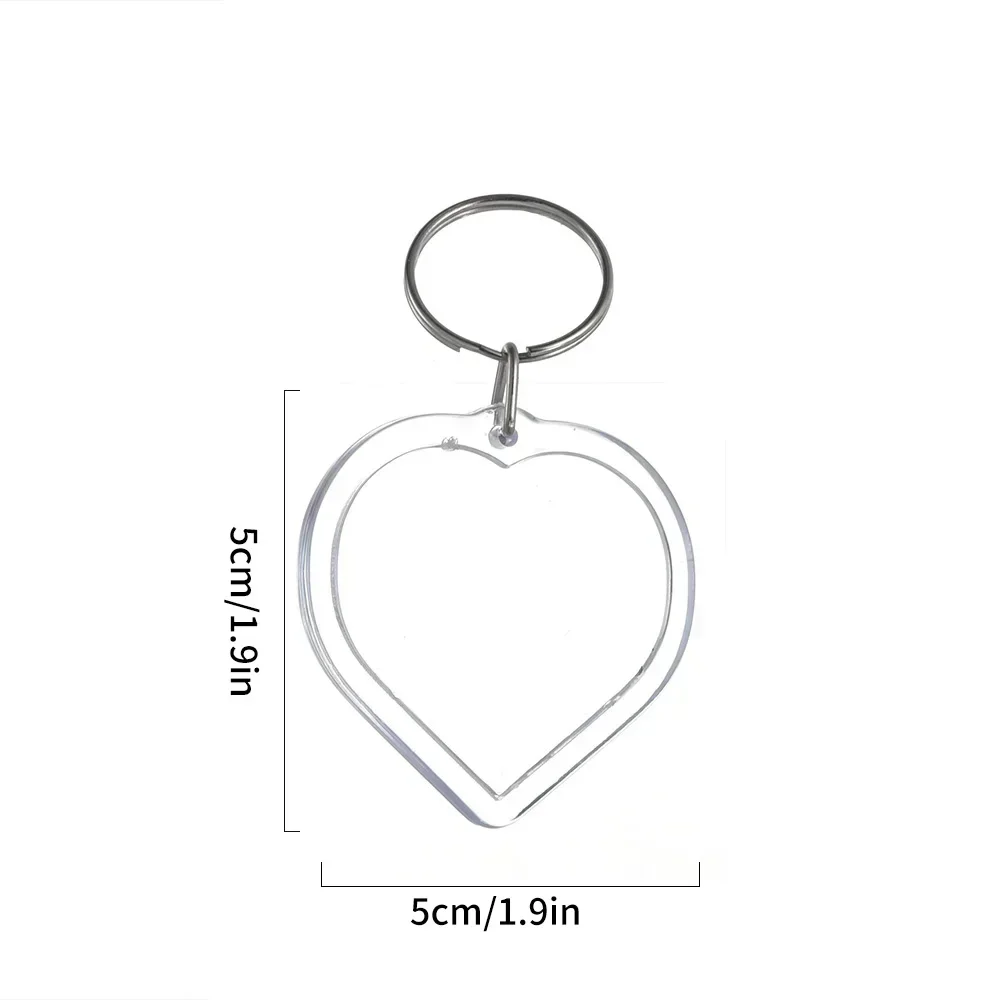 1-20 stuks blanco acryl foto sleutelhanger DIY duidelijke insert foto split sleutelhanger frame sleutelhangers paar verjaardag afstudeercadeau