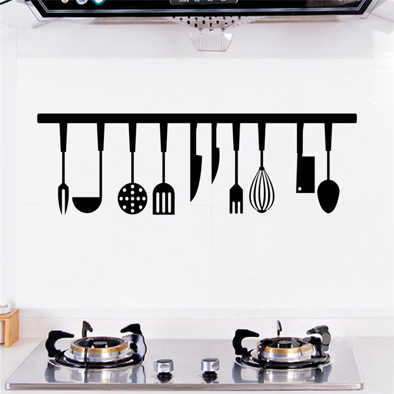 Køkkenredskaber restaurant indretning wallstickers decals køkken dekoration boligindretning gør-det-selv-vægmaleri
