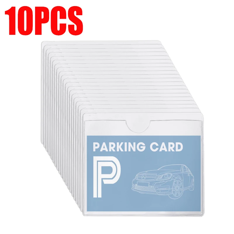 Auto Windschutzscheibe transparent Kartenhalter Parkplatz bestehen Etikett einstellen Tragbare selbstklebende Schutzfolie Karten Identifikationskartenhalter: Orange