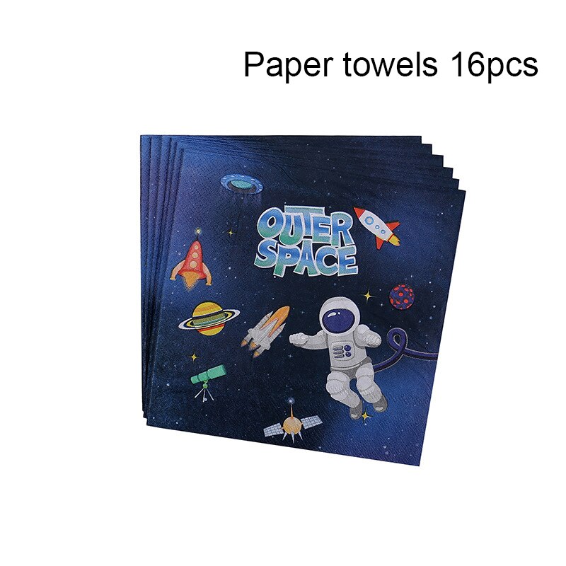 Rum kage topper tegneserie raket kage dekoration tillykke med fødselsdagen banner børn fødselsdag temafest fødselsdag kage topper forsyninger: 16 stk køkkenrulle