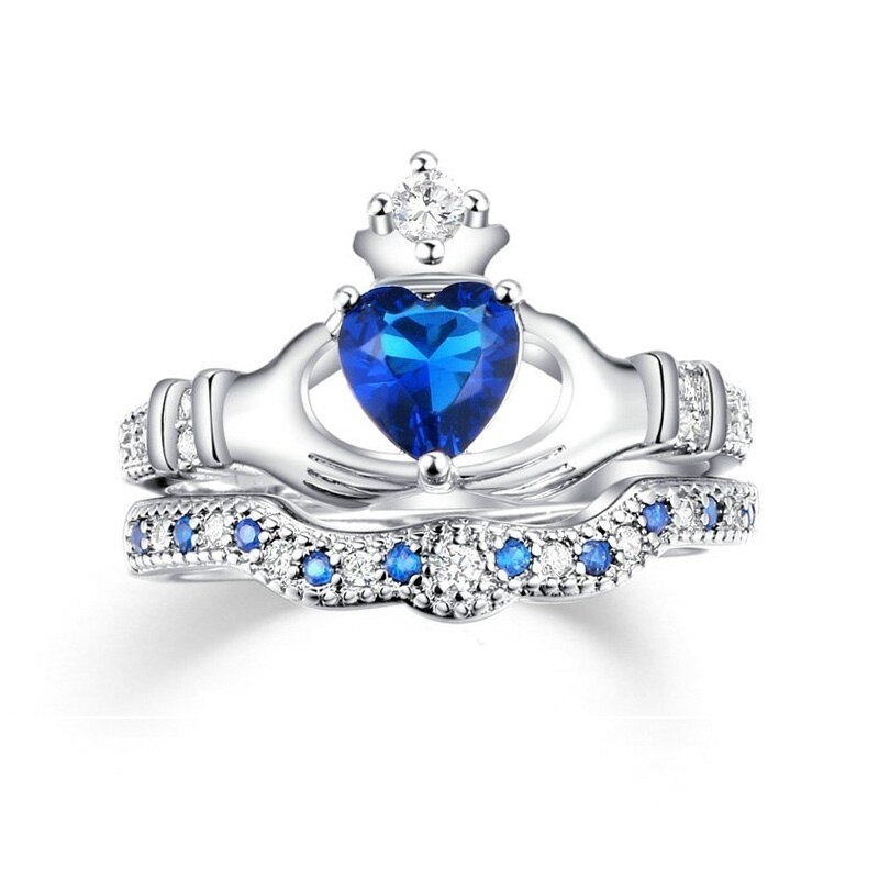 Luxe liefdeshartvormige kroonring voor dames, trouwringen, accessoires, sieraden, ring voor meisjes, valentijnsdag