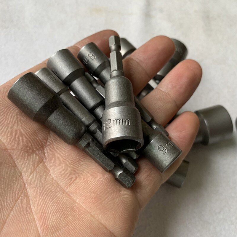 65mm Length Electric Power Magnetic Screwdriver Nut Driver Set Hex Shank Metric Wrench Socket Bit Crv 7-19mm