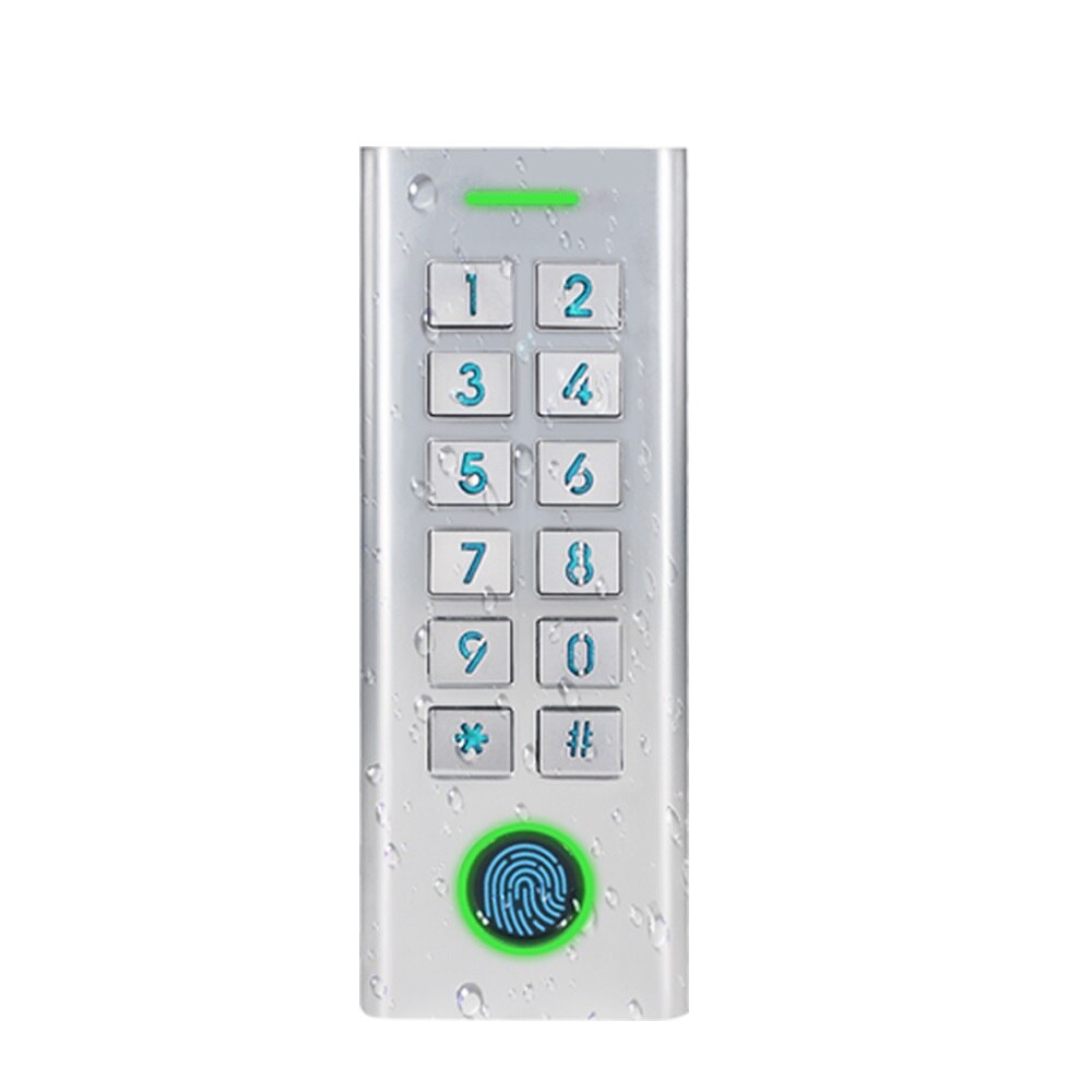 Independiente impermeable IP66 de Control de acceso de la huella digital lector RFID teclado estrecha tamaño pequeño marco de puerta teclado táctil w/luz de fondo
