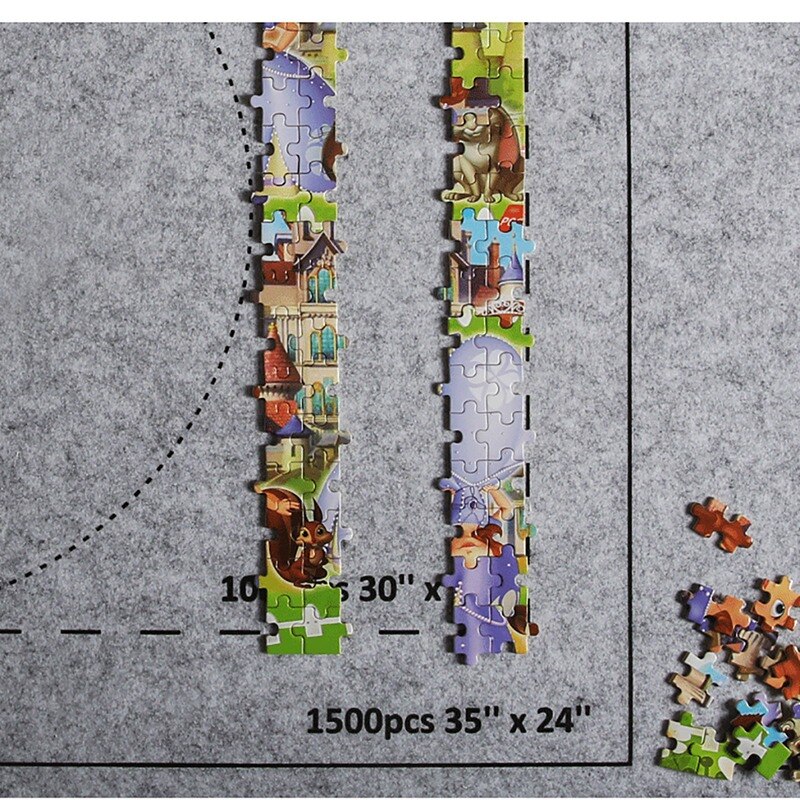 I bambini Di Puzzle Giocattolo di Puzzle Rotolo Feltro Zerbino Ospitare 1500 Pezzi di Giocattoli di Apprendimento Di Puzzle Accessori Da Viaggio Portatile Bambino Che Striscia Zerbino