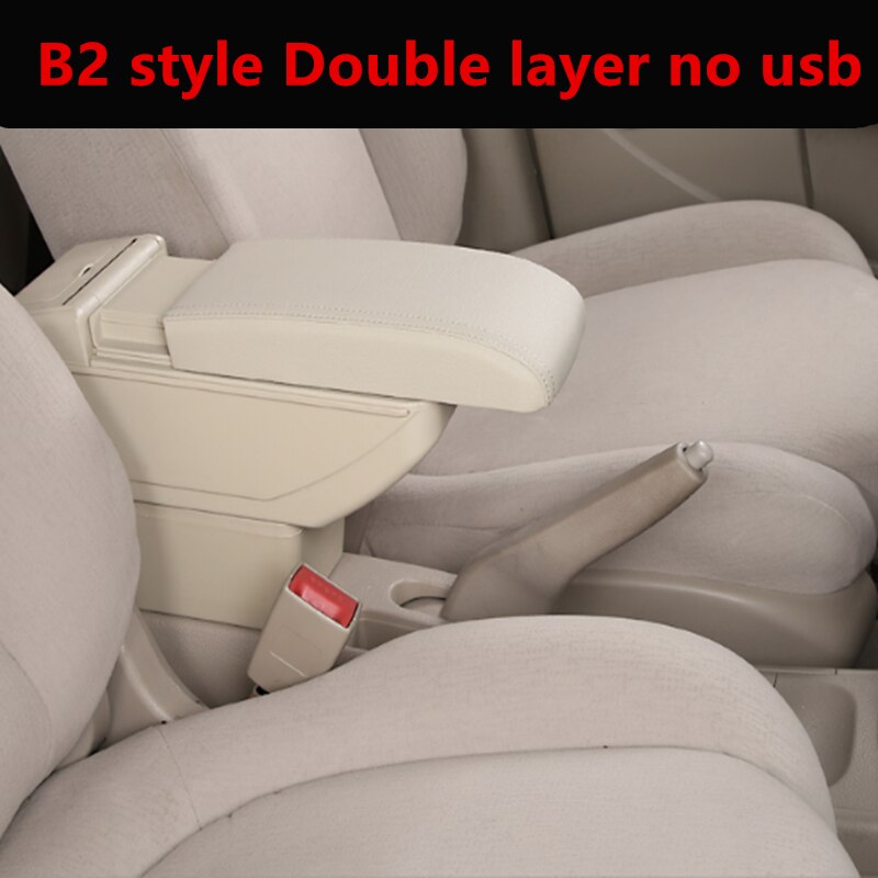 Pour Peugeot 406 accoudoir boîte universelle voiture console centrale caja modification accessoires double surélevé avec USB: B2 style Beige