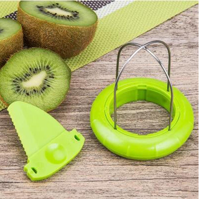Green And Yellow Mini Fruit Kiwi Cutter Peeler Slicer Kitchen Gadgets Tools Kiwi peeling tools For Pitaya 10.08