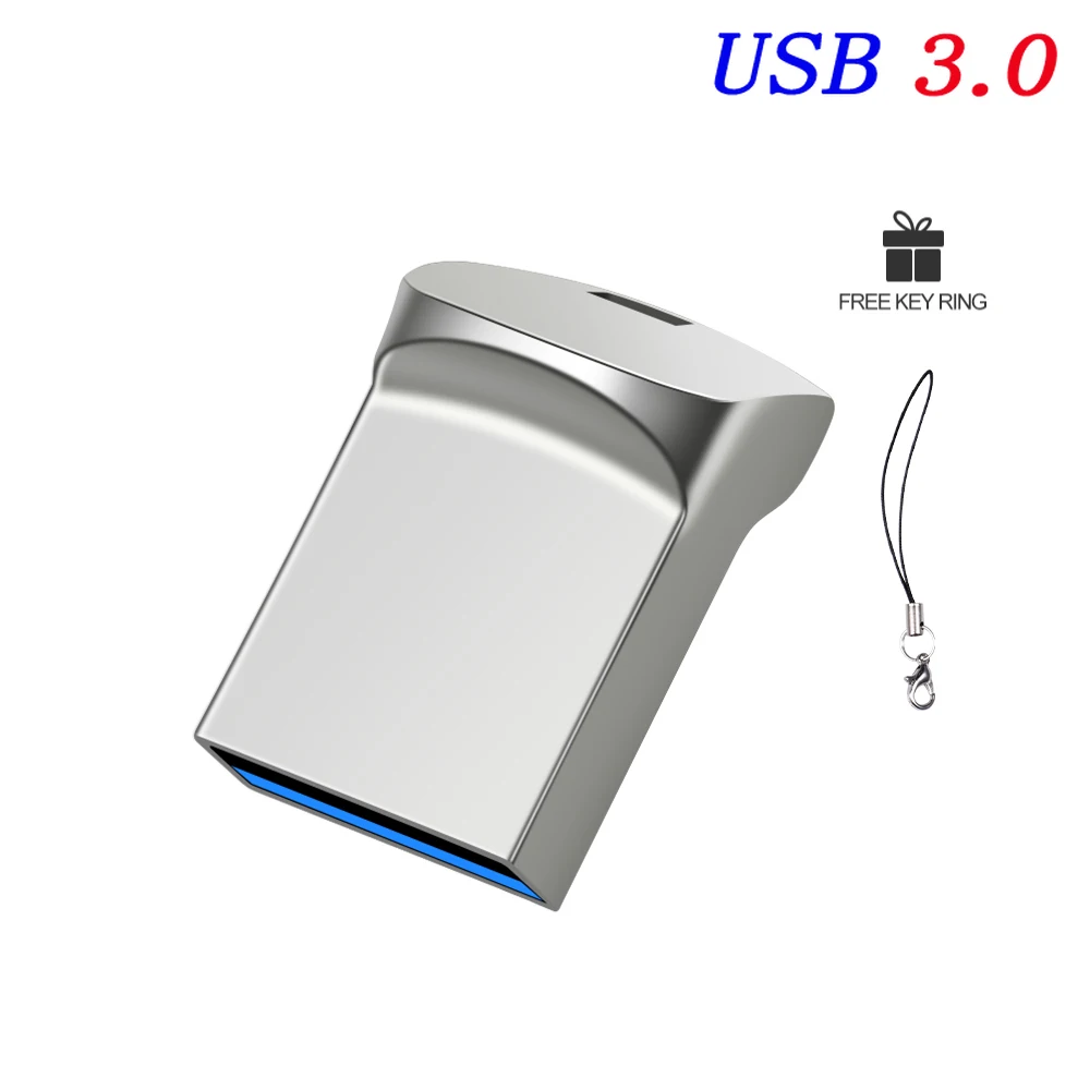 Super Mini Hoge Snelheid USB 3.0 Flash Drive Metaal 64GB 32GB Ф Eurovш! Magyar Uch Flash Stick Kleine U Disk Gratis sleutelhanger Relatiegeschenken: Goud / 32GB