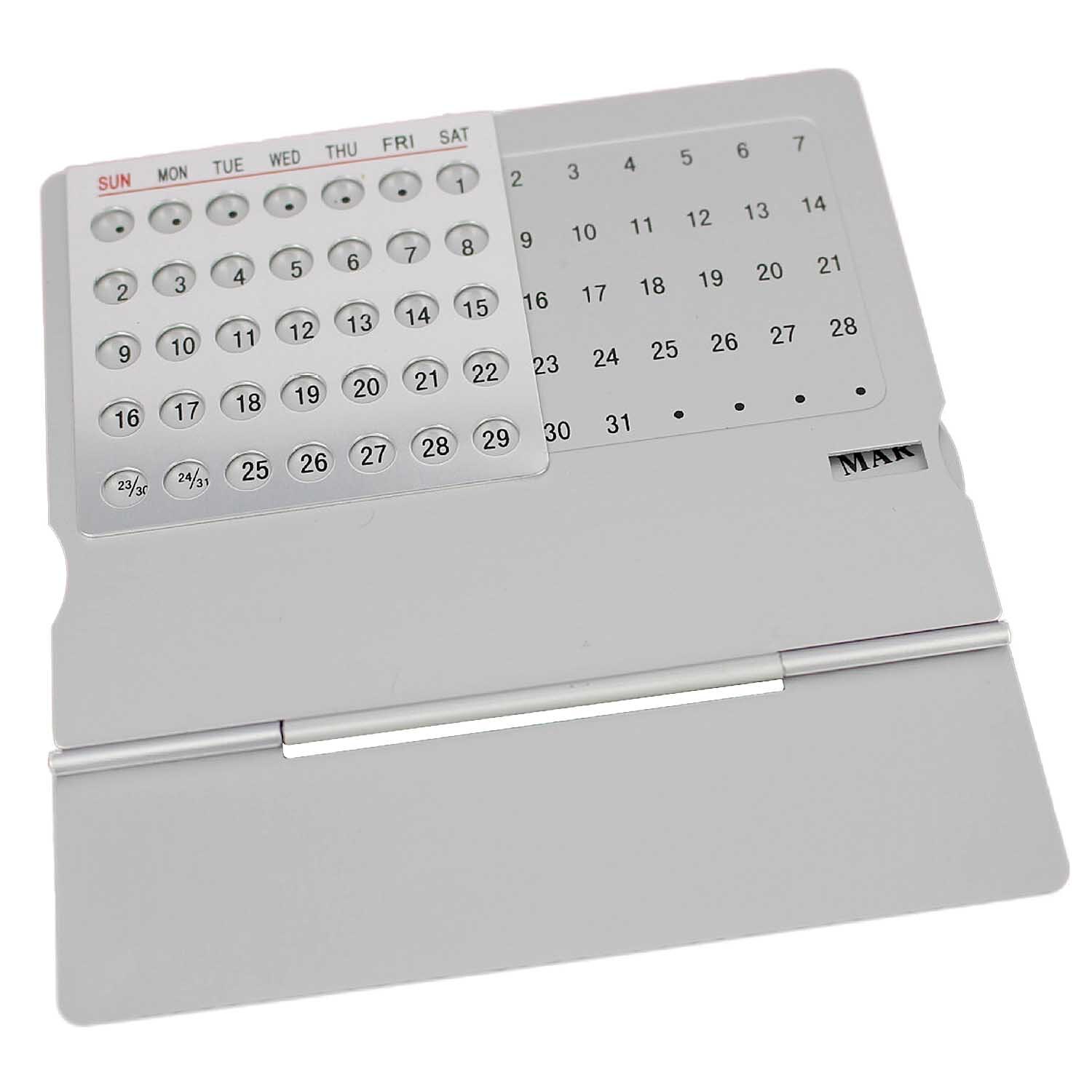 Aluminum Desktop Calendar Super Perpetual Unique 100 Years Calendar for School Home Office Supplies