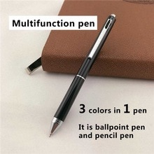 luxury ballpoint pens for writing School Office supplies student teacher Multifunctional pen 3 ink colors in 1 pen