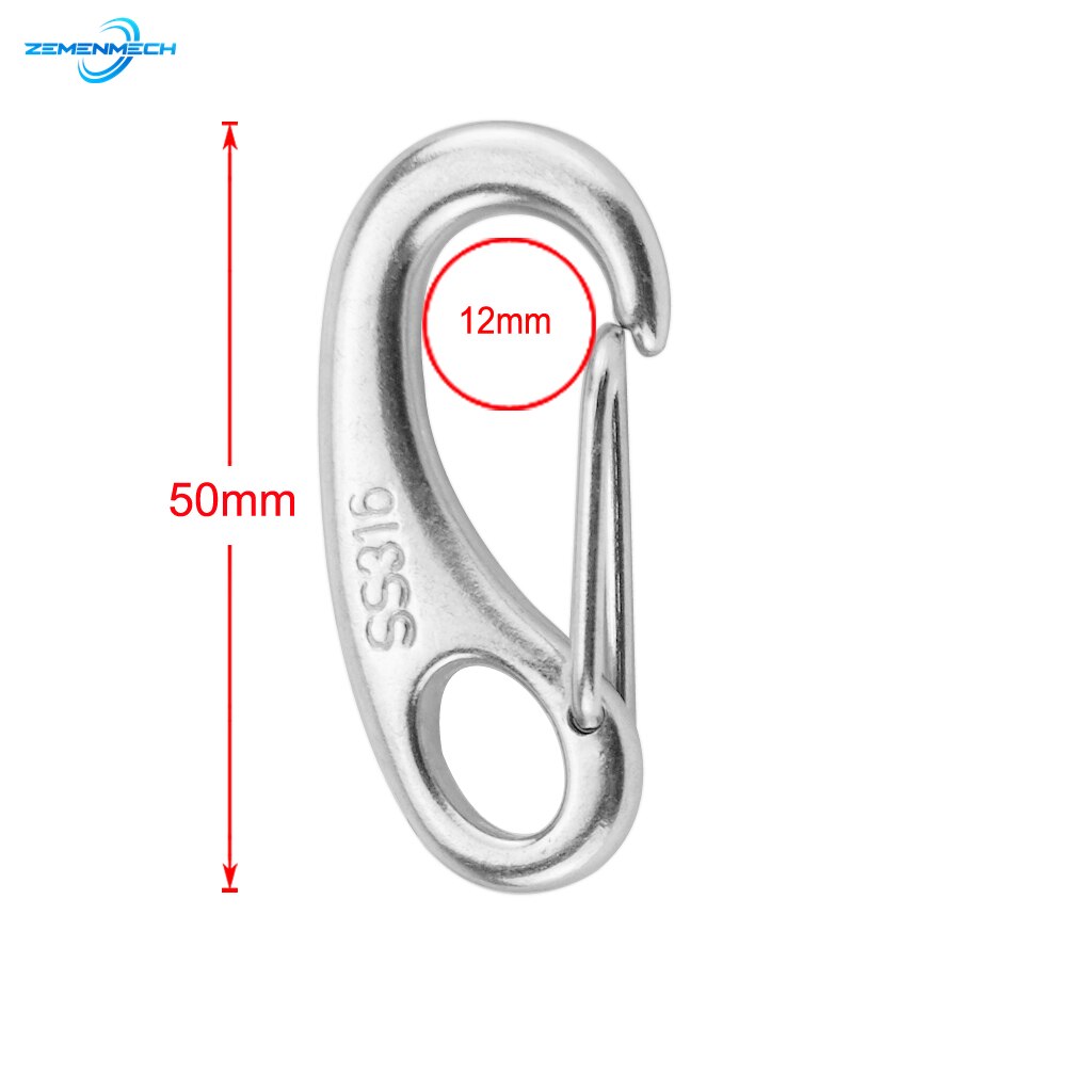 Stainless Steel Egg Shape Spring Snap Hook Clips Quick Link Carabiner Buckle Eye Shackle Lobster Claw Outdoor Boat Accessories