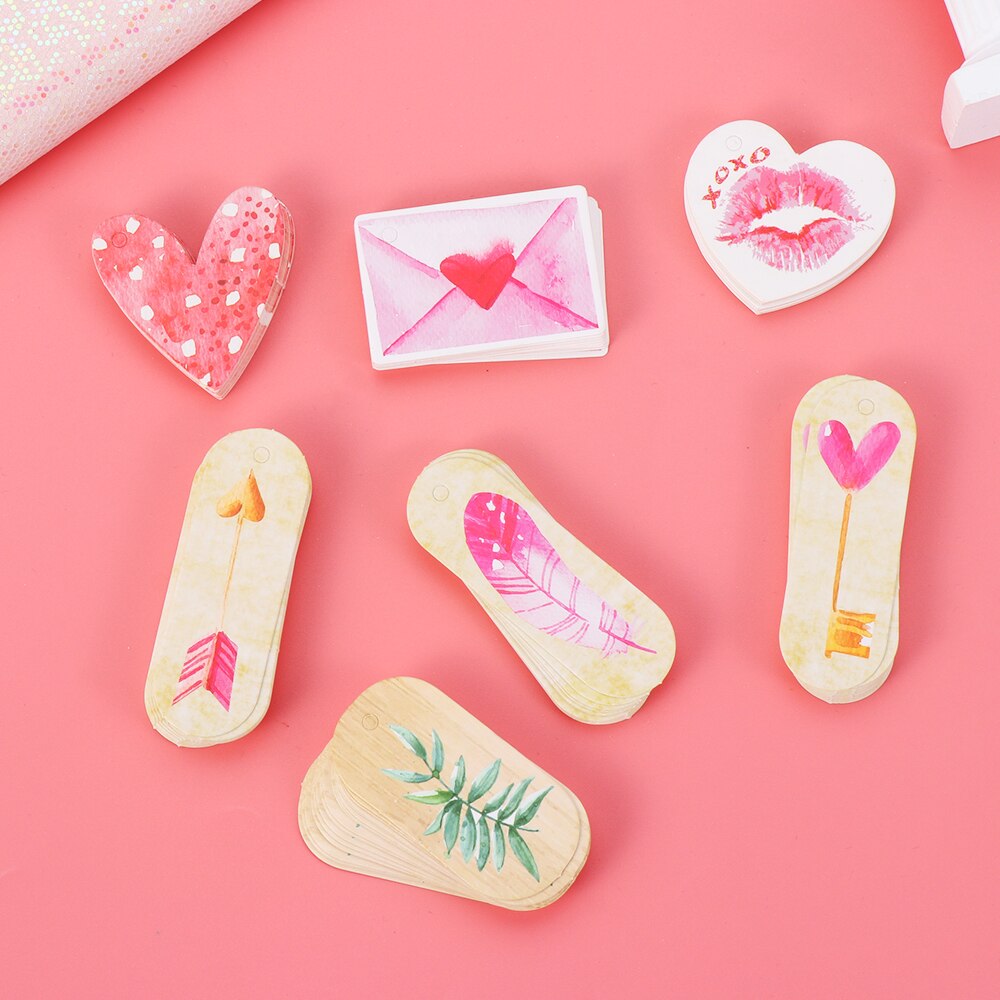 Étiquettes papier Kraft cœur à accrocher 50 pièces | Étiquettes autocollantes Kraft pour emballage de , décorations de fête