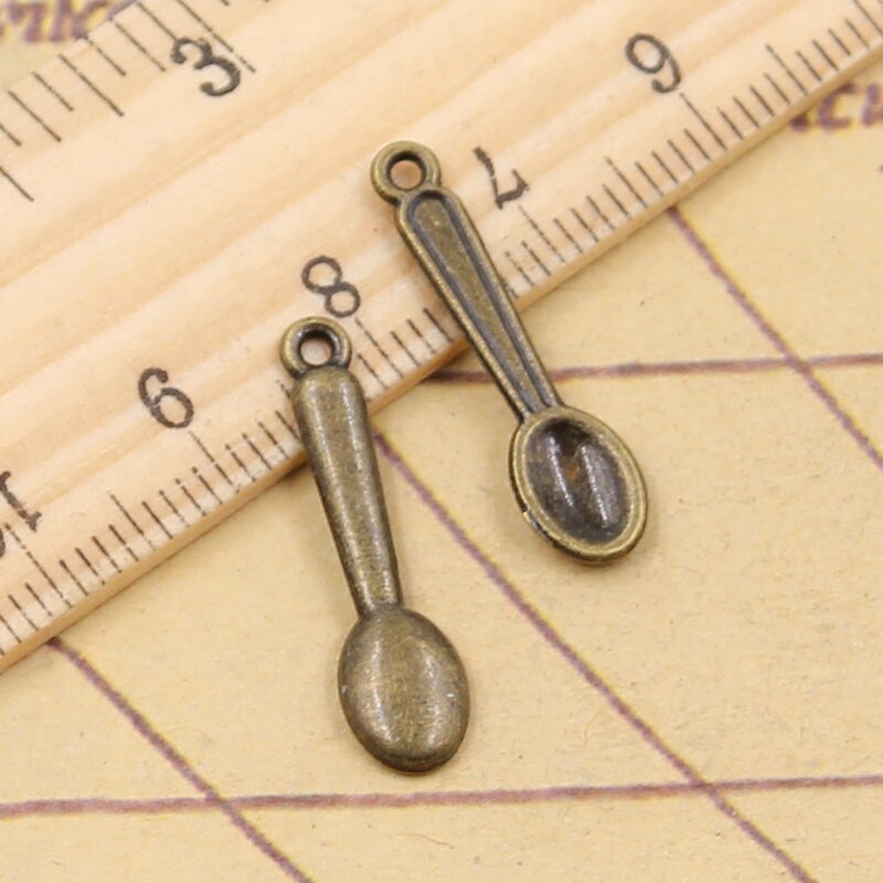 30 pz Charms cucina cucchiaio da cucina 24x6mm bronzo tibetano argento pendenti di colore gioielli antichi che fanno mestiere fatto a mano fai da te: Bronzo antico placcato