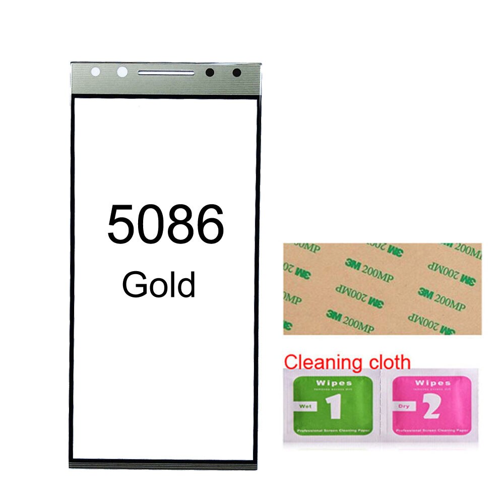Panel frontal de cristal móvil para Alcatel 5 5086D 5086Y 5086 5086A, cristal frontal (sin pantalla táctil), cubierta de vidrio exterior, repuesto de Panel: Gold