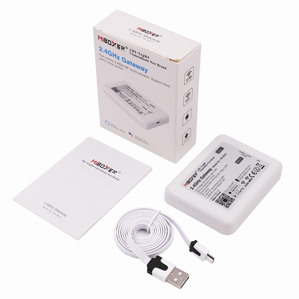 Mi lumière WiFi boîte RGBCCT contrôleur 2.4GHz passerelle MIBOXER WL-Box1 4 zones RF télécommande couleur température LED gradateur