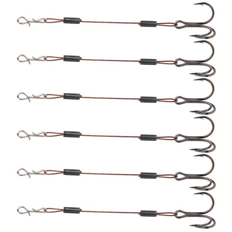 6 stk fiskekroge rustfrit stål tråd kulstofstål snor krog fiskekrog genanvendelig skærende lokkemad modhager kroge sæt