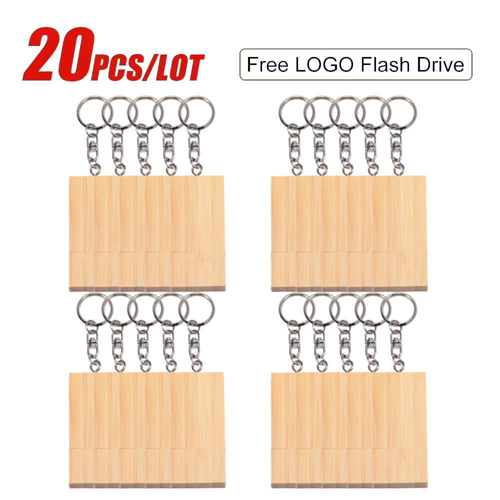 20 unids/lote, , unidad Flash USB 2,0 de madera, 128GB, 64GB, 32GB, 16GB, 8GB, memoria Stick, fotografía, de boda, logotipo personalizado gratis: Oro / 16 GB