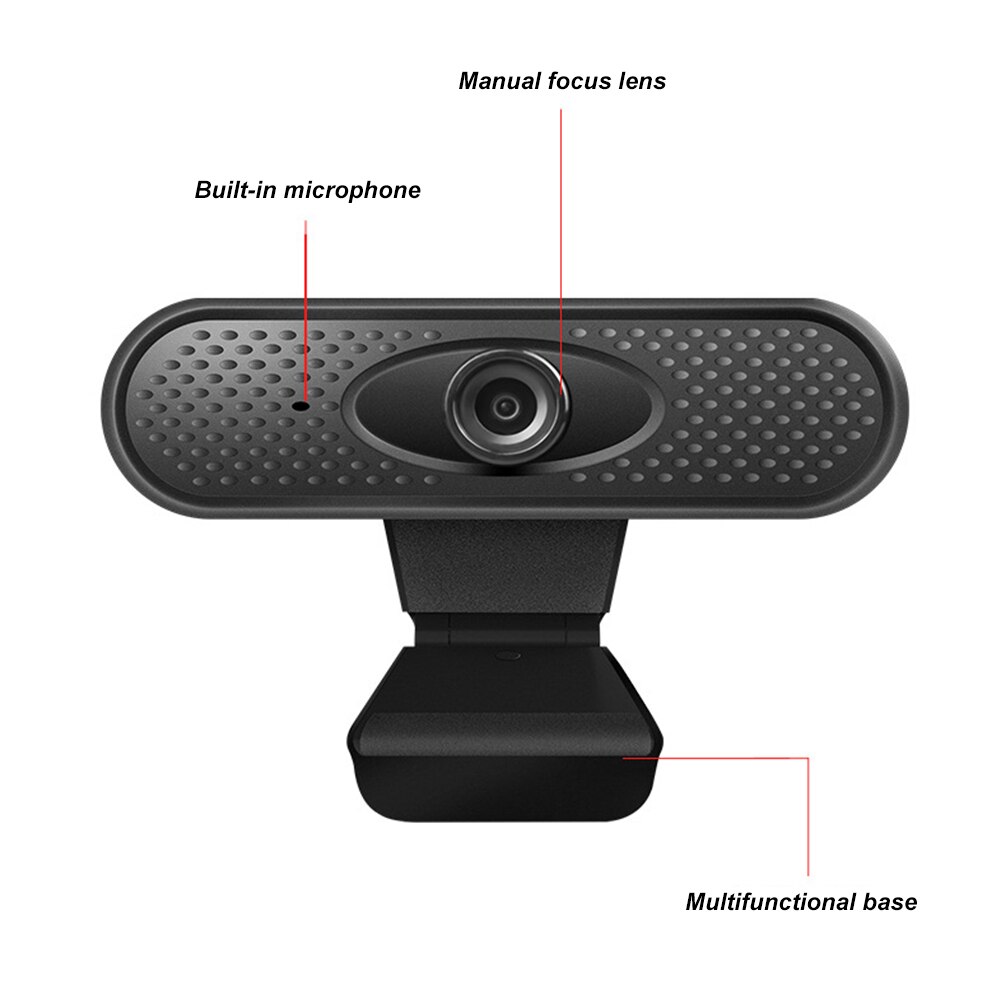 Full HD 1080P Webcam USB PC Computer Camera with Microphone Driver-free Video Webcam for Online Teaching Live Broadcast