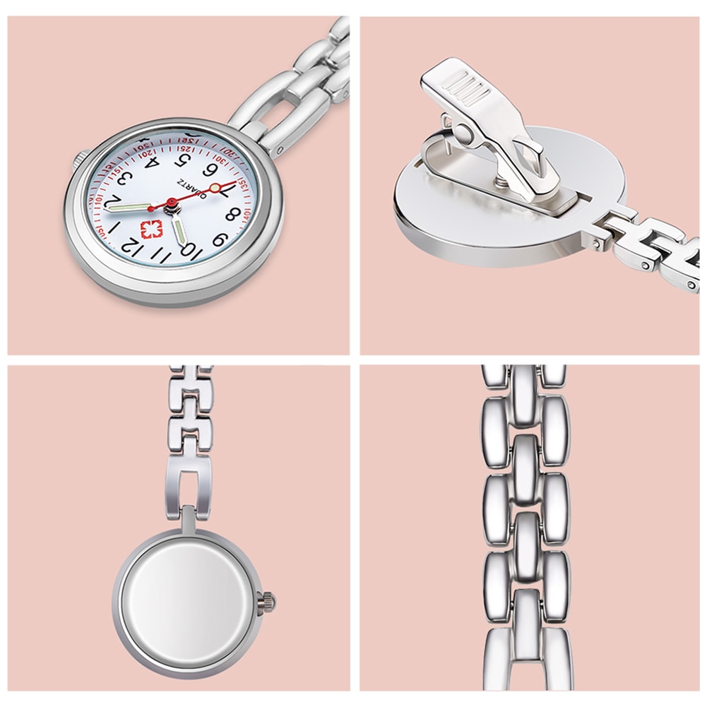 Reloj colgante Retro para mujer, accesorio de pulsera resistente al agua, con Clip de cuarzo Digital, tipo FOB, reloj de enfermera y Doctor, luminoso
