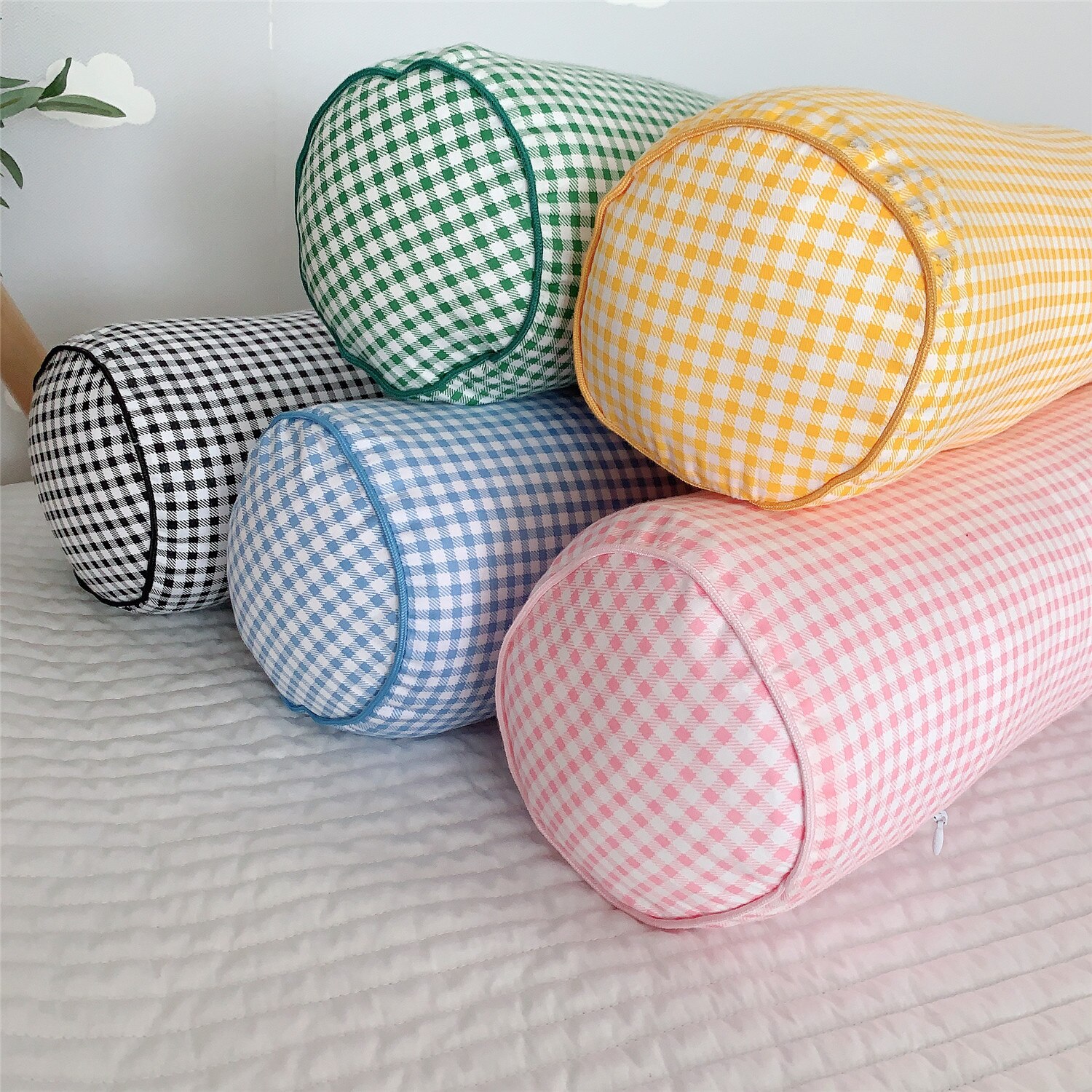 Pare-choc de lit à carreaux en coton pour bébés, épais et doux, protection de berceau pour enfants, coussin de lit, sécurité, Rail latéral, décor de chambre d&#39;enfants