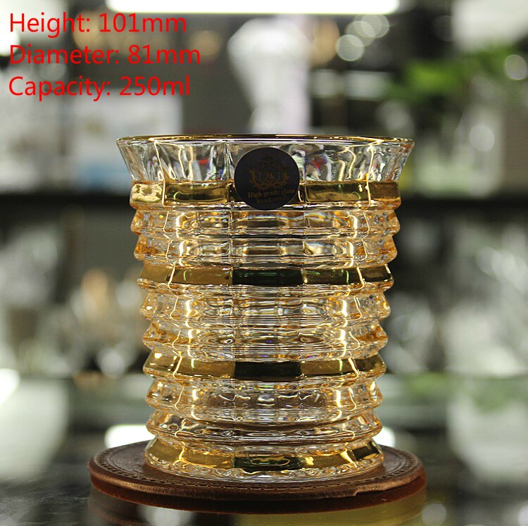 Tjekkisk boutique spor guld whisky glas krystal vin kop cann drikkeglas vaso gafas verre tjekkiske chivas vasos de cristal: Nr. . 5