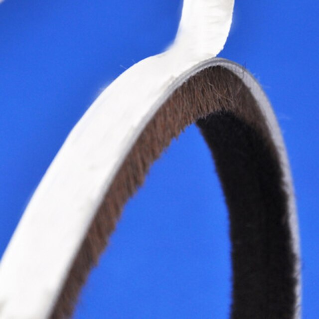 1* Excluder Brush Tape 5 Meter Draught Excluder Brush Window Door Seal Tape Adhesive Home Decor Window Door Seal Draught Exclude: Brown 9mmX9mm