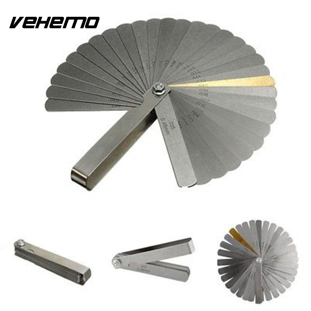 Vehemo Stainless-Steel Filler Gauge Feeler SAE Measuring Tool Dual Marked for Precision Gap Metric Rulers for Stainless Steel