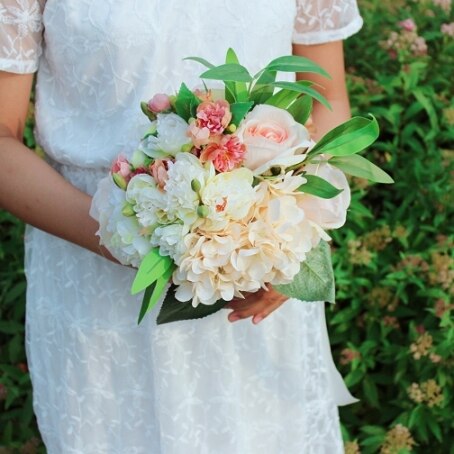 Bridal Bouquet Rose Wedding Flowers Bridesmaid Bouquet Artificial Wedding flower de mariage: Champagne