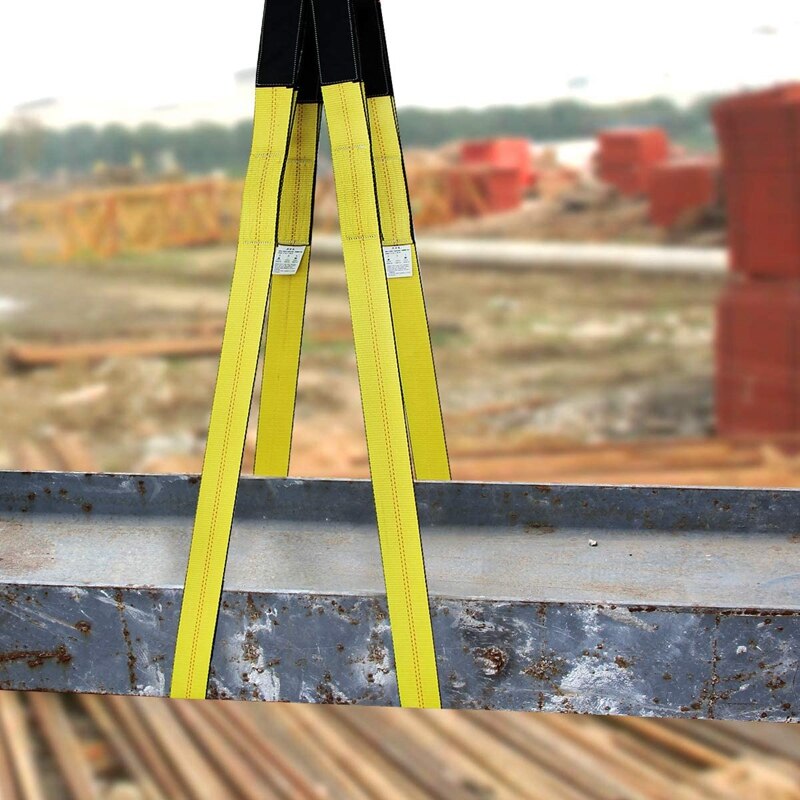 2 Pieces of Sling 10'X 2 inch Widened Flat Two-End Buckle Sling Strap Heavy-Duty Sling Polyester Sling(Yellow and Black)