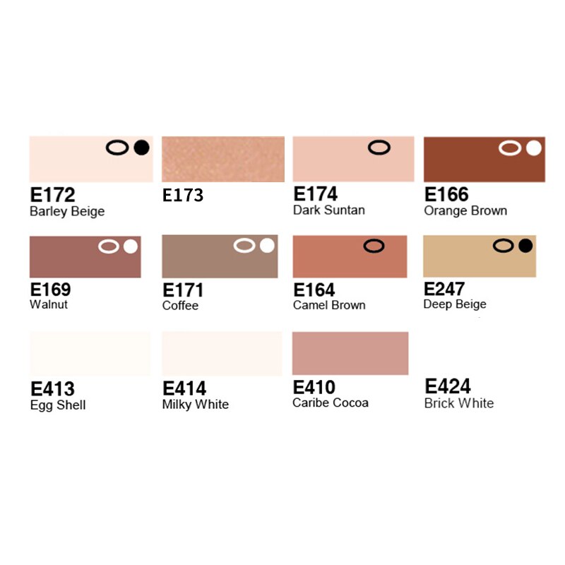 Finecolour EF103 Profession Alcohol Based Art Markers Oily Soft Double-Headed Sketch Markers Artist Manga Art School Supplies: 12colors-Brown-set