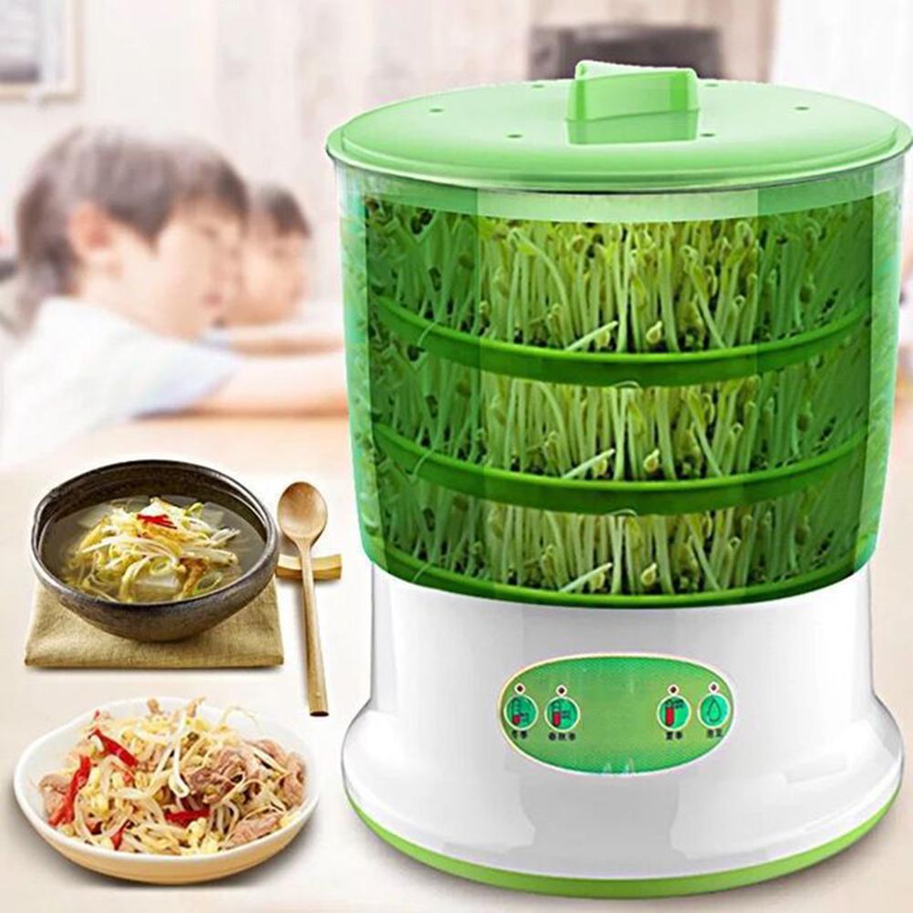 DIY Bean Sprout Maker Thermostat Green Vegetable Seedling Growth Bucket Automatic Bud Electric Sprouts Germinator Machine