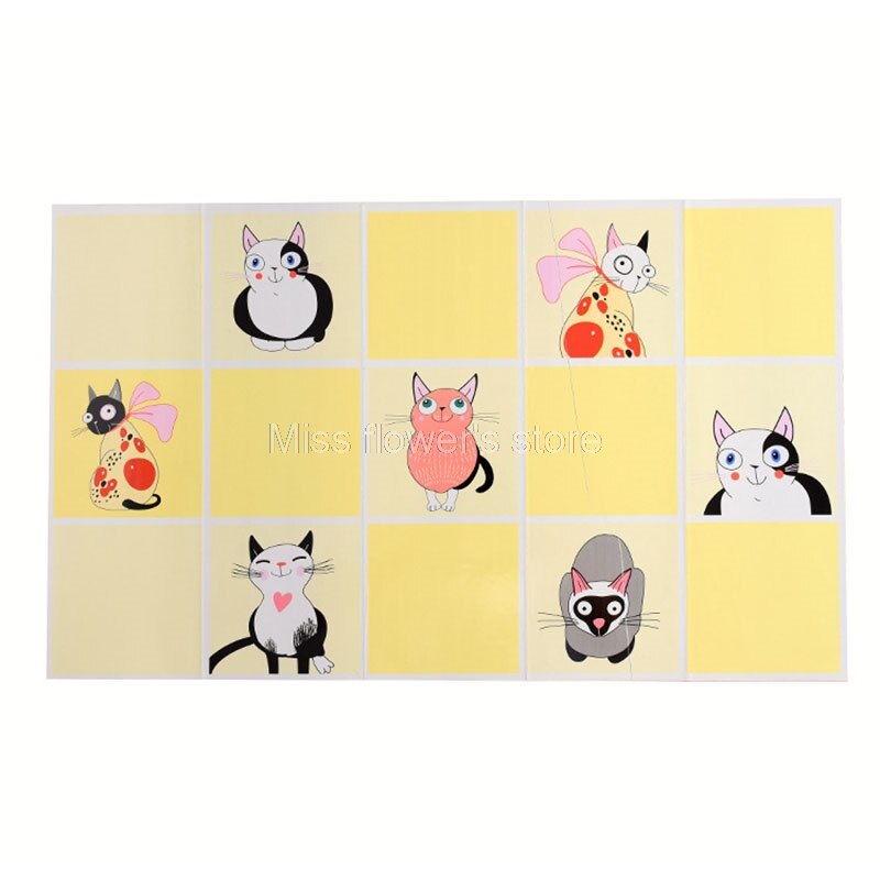 Folie Anti-Olie Waterdichte Zelfklevende Hittebestendige Keuken Muur Papier Sticker: Yellow Kitten