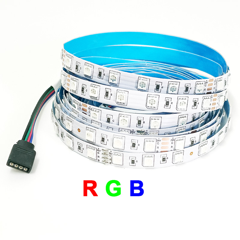 5M 300LEDs Waterproof RGB LED Strip 5050 DC12V 60LEDs/M Flexible Light Belt Led Ribbon Tape Home Decoration 24V RGBW Lamp Strips: light yellow / Emitting Color1 / 6-10W