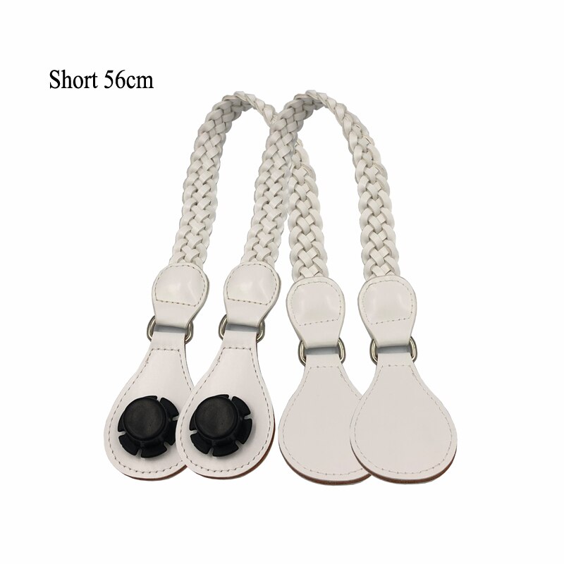 Long Faux Leather Weave Belt shoulder handle straps for Classic Mini O Bag Obag Eva women handbag shoulder bag Accessories: Short White