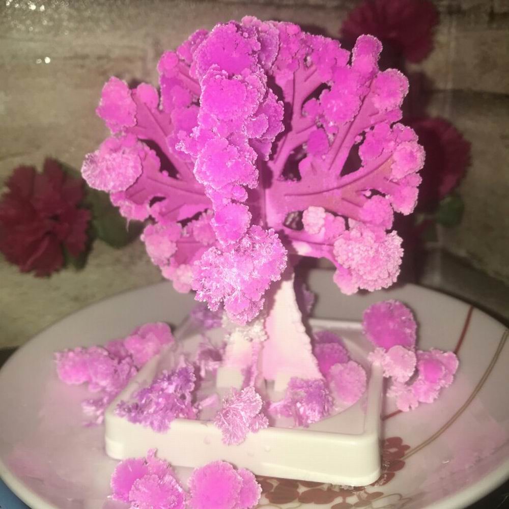 89X73Mm Roze Visuele Kunstmatige Magic Sakura Boom Decoratieve Groeiende Diy Papier Bomen Hersenen Stress wetenschap Speelgoed