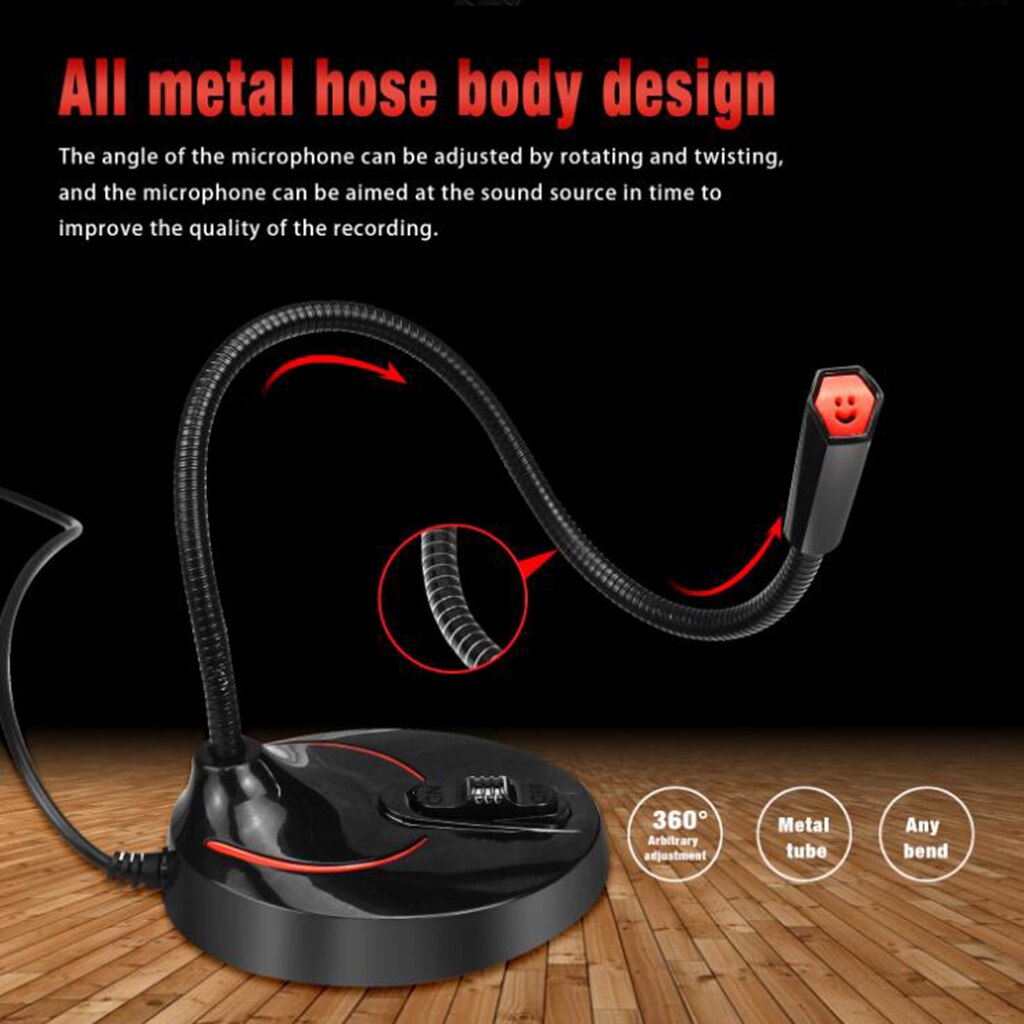 PC Microphone USB Computer Condenser Gaming Mic Plug & Play with Stand Holder Home Studio USB Computer Microphone Speakers