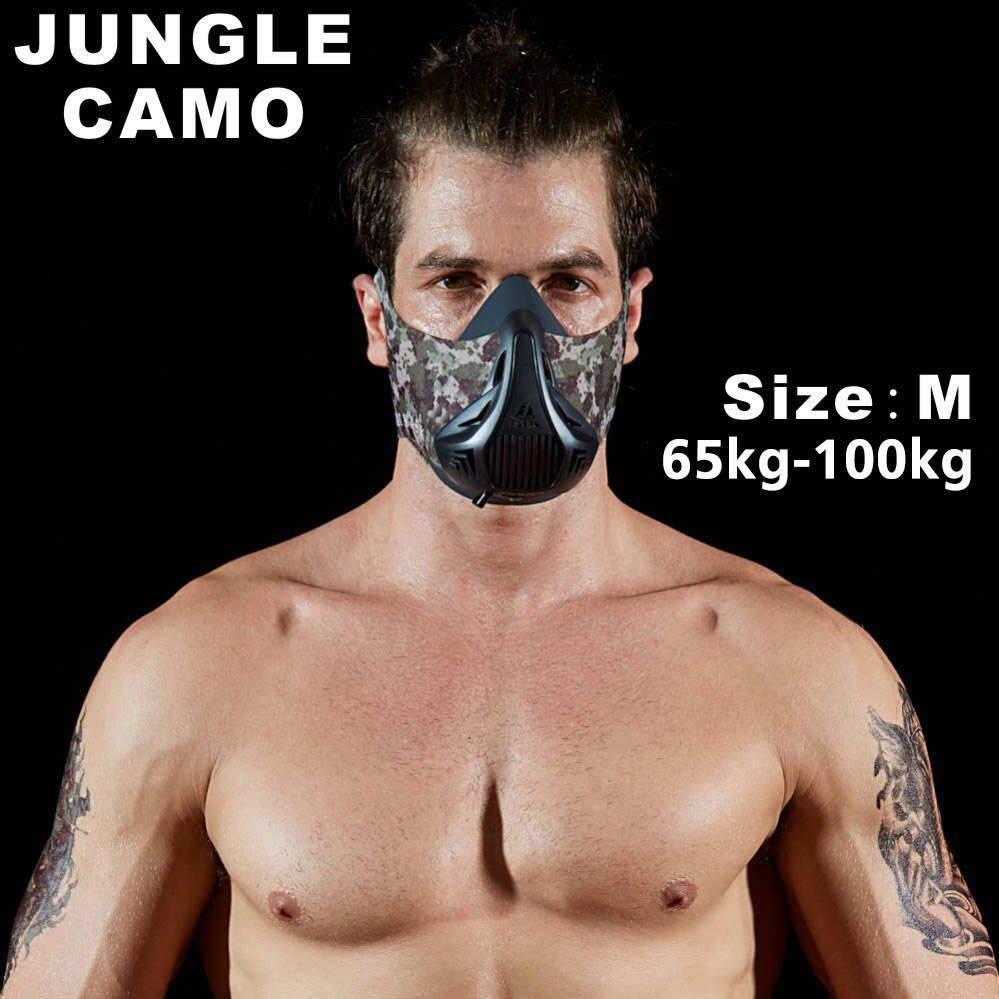 Fitness training sports mask 3.0 sports mask Fitness ,Workout ,Running , Resistance ,Elevation ,Cardio ,Endurance Mask: Jungle Camo M