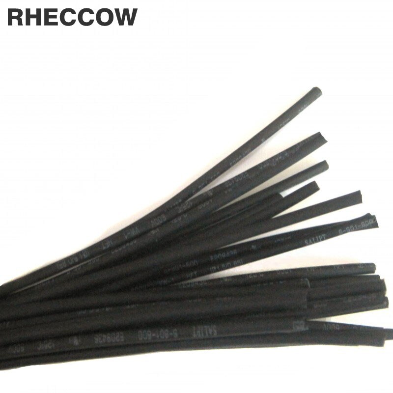 Rheccow 200m dia = 1mm 600v 2:1 sort varmekrympeslange rørkrympende rørtrådwireisoleringsmaterialer
