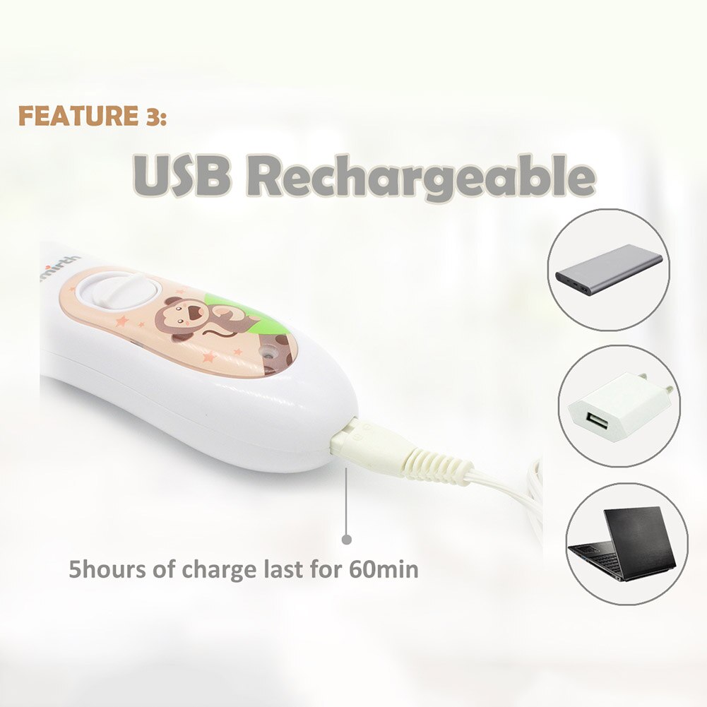 Electric Hair Clipper Waterproof USB Rechargeable Hair Razor Hair Cutter for Baby YH-17: Default Title