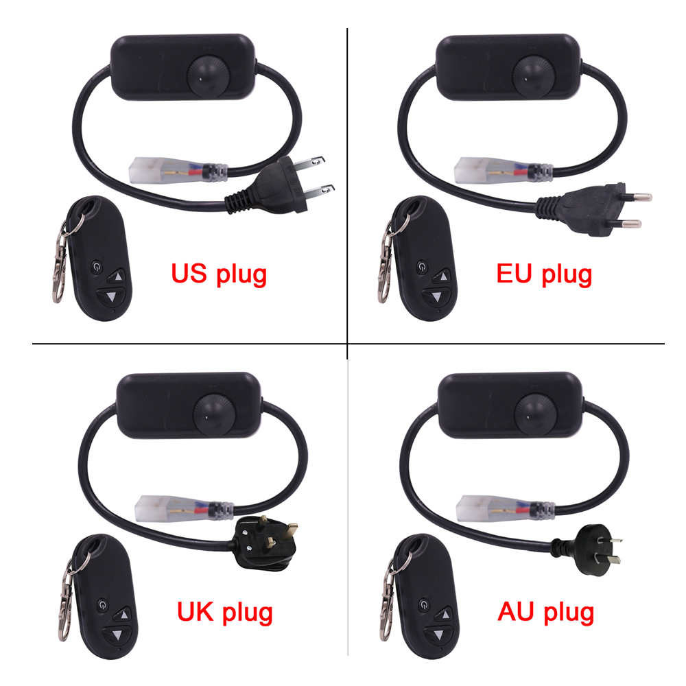 220V 110V Energie Schalter Dimmer Fernbedienung Schalt 720W Energie Kabel Für 5050 2835 5630 LED Streifen licht uns EU UK AU Energie Stecker