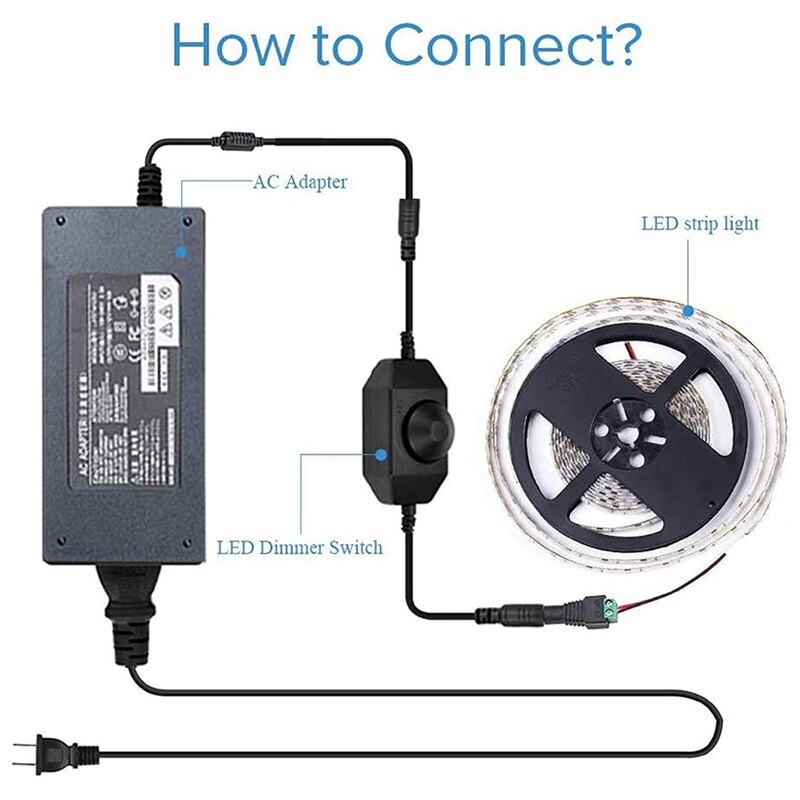 LED Bar Light Dimmer, DC 12V-24V Dimmer Switch, Suitable For LED Bar Light, LED Rope Light 3528, 5050, 5630