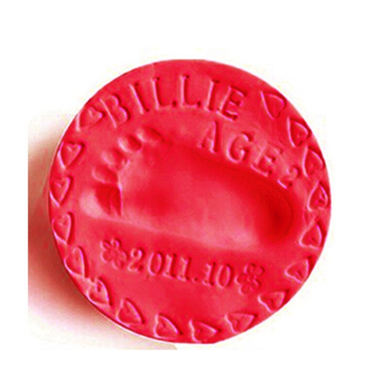 8 colores bebé 3D huella de mano fabricantes DIY juguetes pata impresión almohadilla secado de aire arcilla suave huella dactilar impresión padres -niño Inkpad: Red