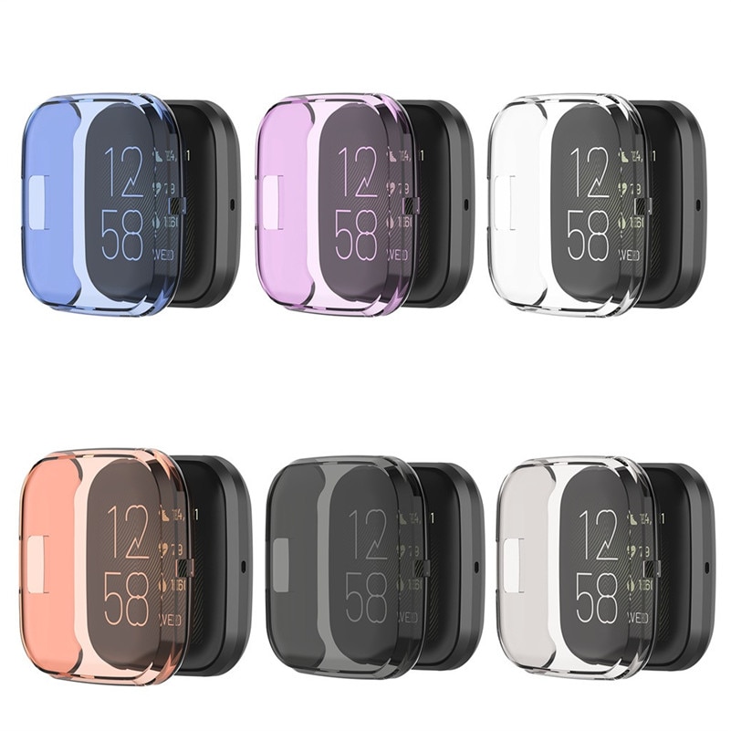 Volle Abdeckung für Fitbit versa 2 Weiche Ultra-Dünne Kristall Klar Protector Fall Uhr Screen Protector Uhr Zubehör