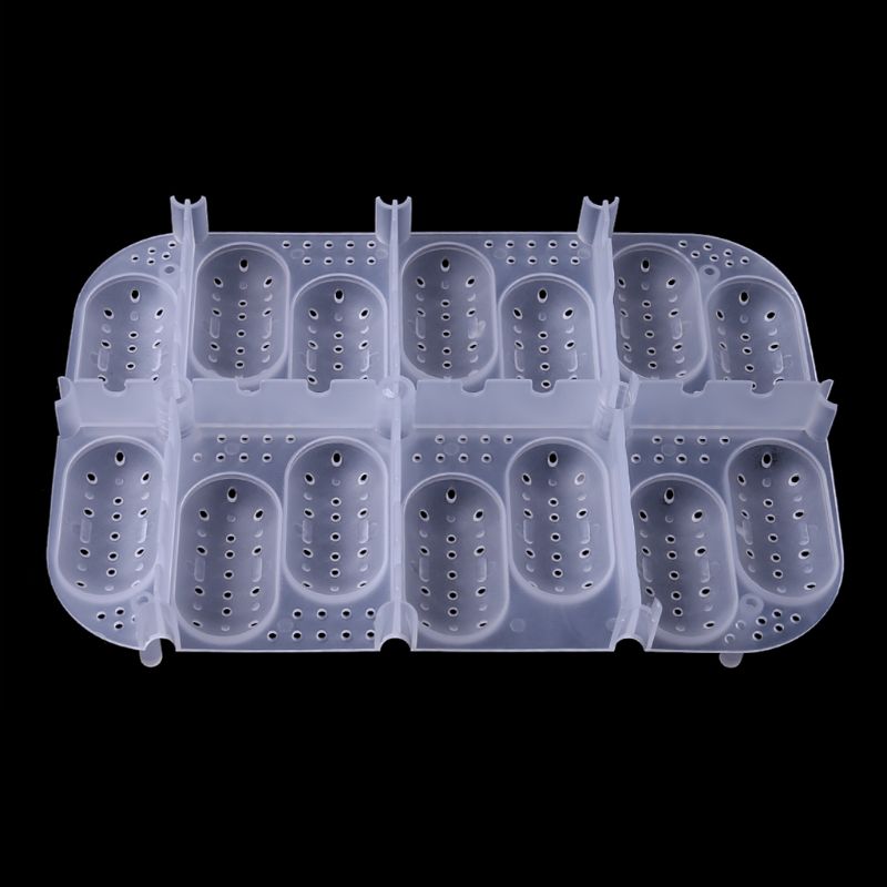 Incubateur d&#39;œufs de reptiles à 14 fentes, couvercle Transparent pour lézard, serpent Gecko, couveuse d&#39;œufs, boîte d&#39;éclosion, plateau en plastique