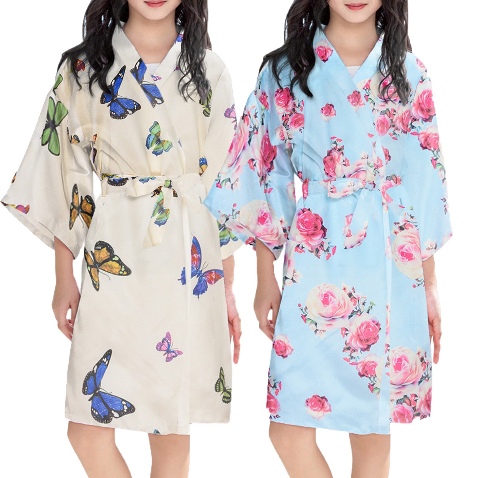 Kinderen Badjas Baby Handdoek Kinderen Vlinder Bloem Print Badjassen Voor Meisje Pyjama Infantil Nachtkleding Tiener Badjas
