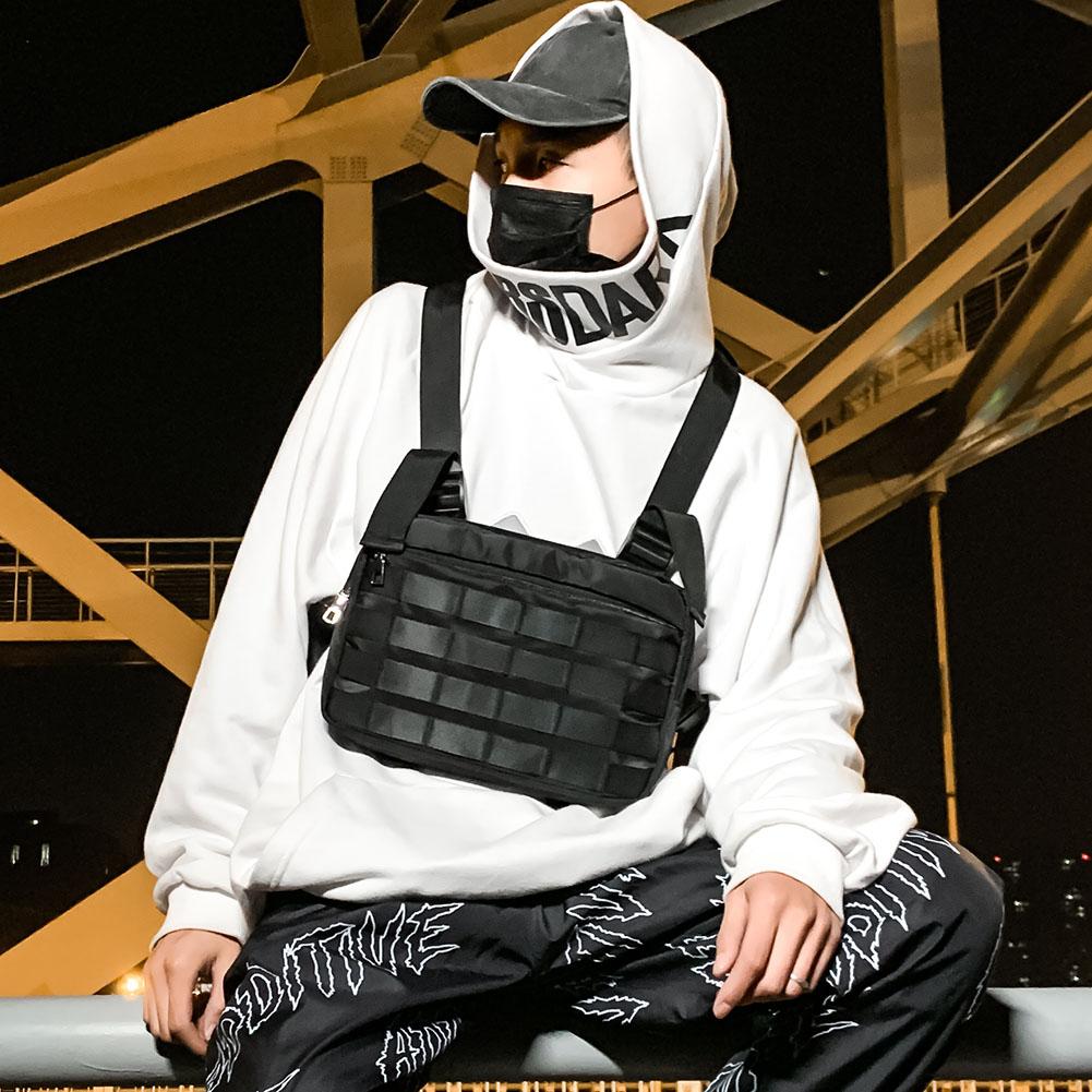Multi-função peito saco colete para homem mulher hip hop náilon shoulderbagtravel streetwear cintura pacote colete streetwear saco